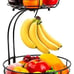 Auledio Iron 2-Tier Countertop Fruit Vegetables Basket Bowl Storage With Banana