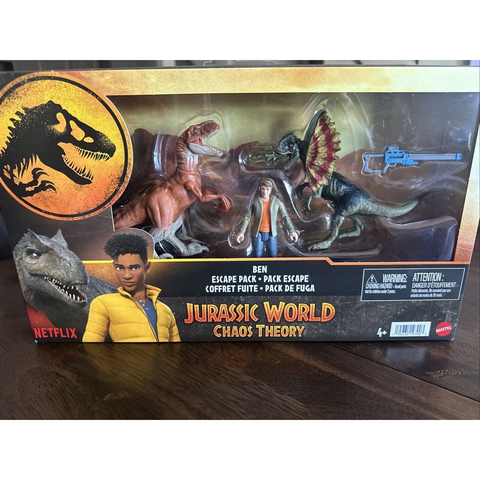 Mattel 2024 Netflix Jurassic World Chaos Theory Ben Escape Pack Figures New