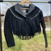 Leather Jacket fringed moto western tapered new