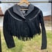 Leather Jacket fringed moto western tapered new