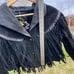 Leather Jacket fringed moto western tapered new