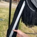Leather Jacket fringed moto western tapered new