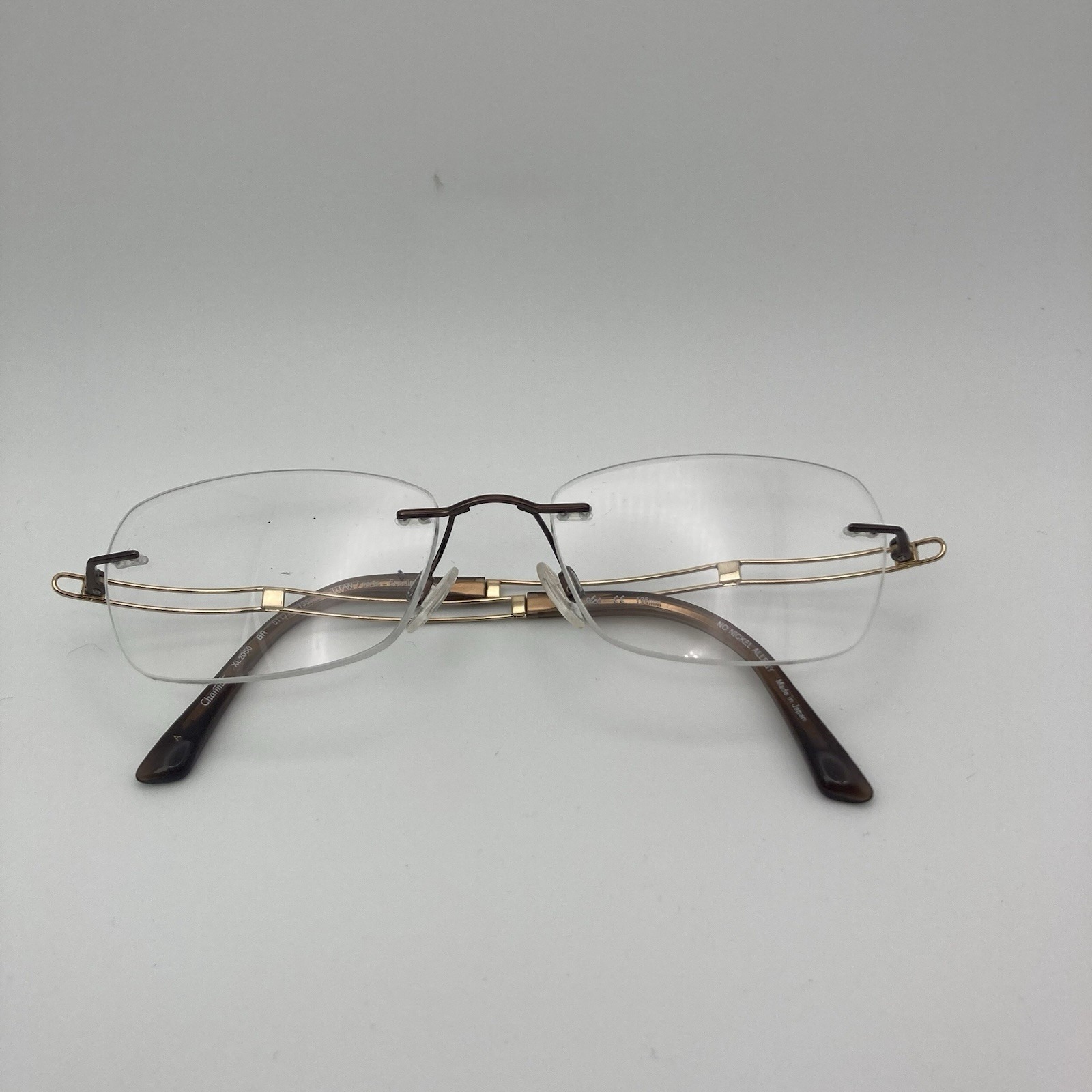 Charmant Line Art XL2050 Titan Gold Rimless Eyeglasses Frames 51-17 135 H14785