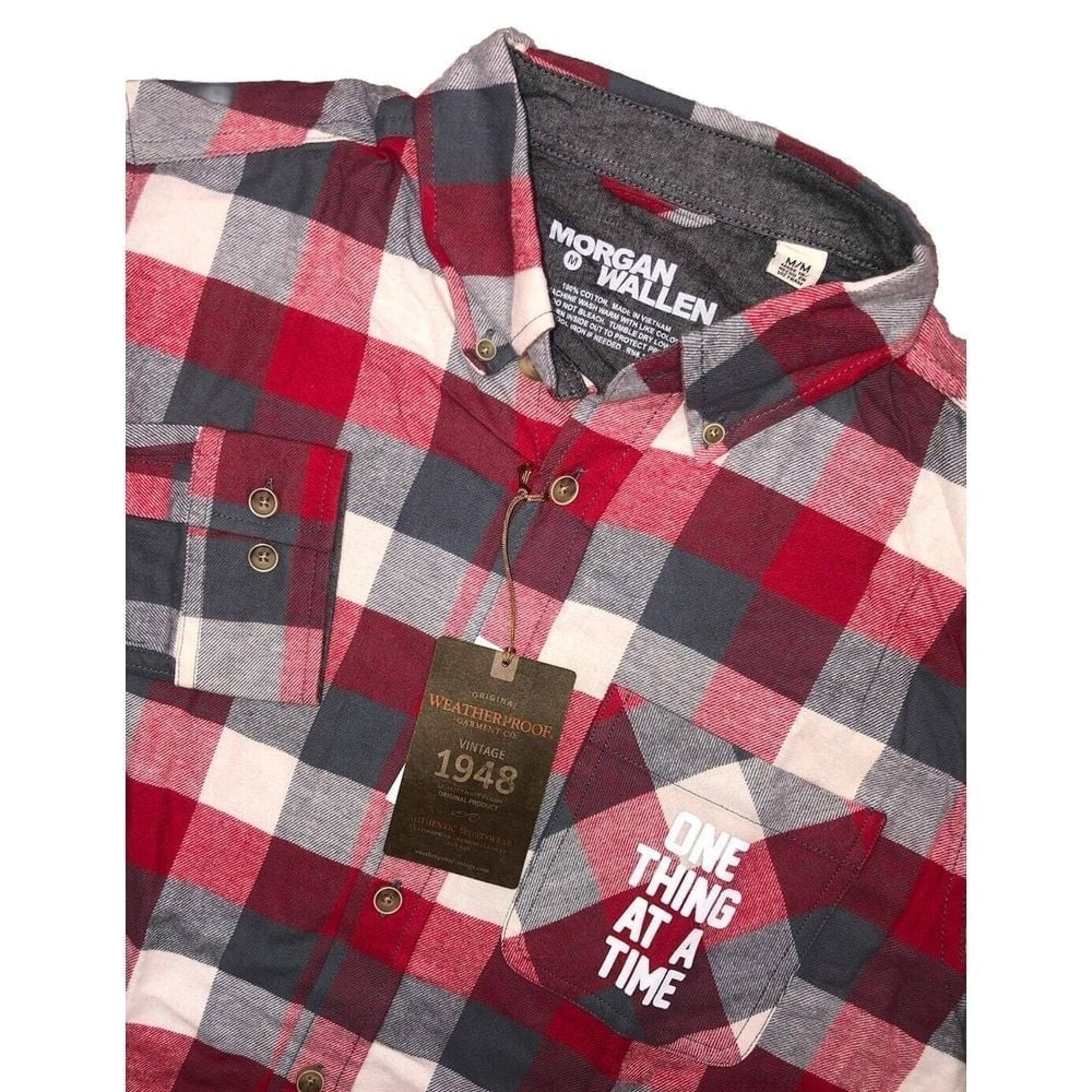 Morgan Wallen Official One Thing At A Time Button Down River Flannel Shirt NWT M