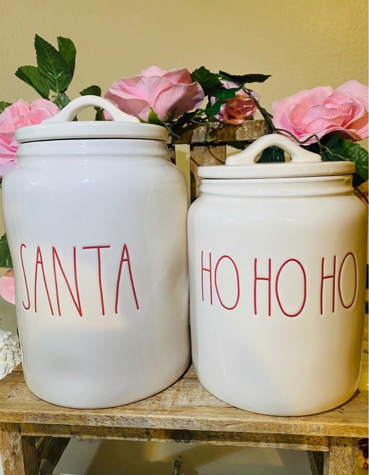Rae Dunn Santa And Ho Ho Ho Canister