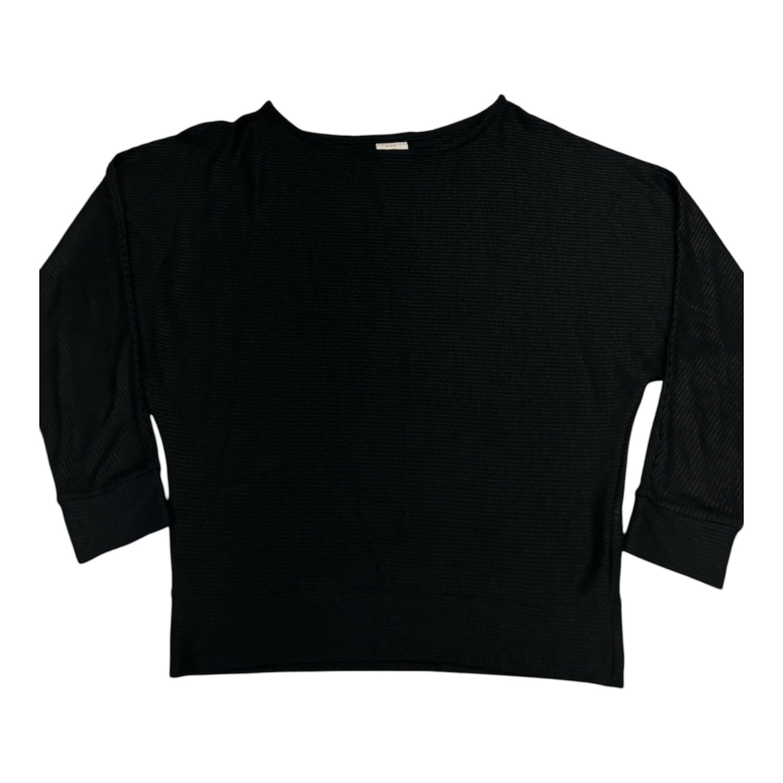 A New Day Women's Black Knit Top 3/4 Sleeve Lightweight Pullover XS