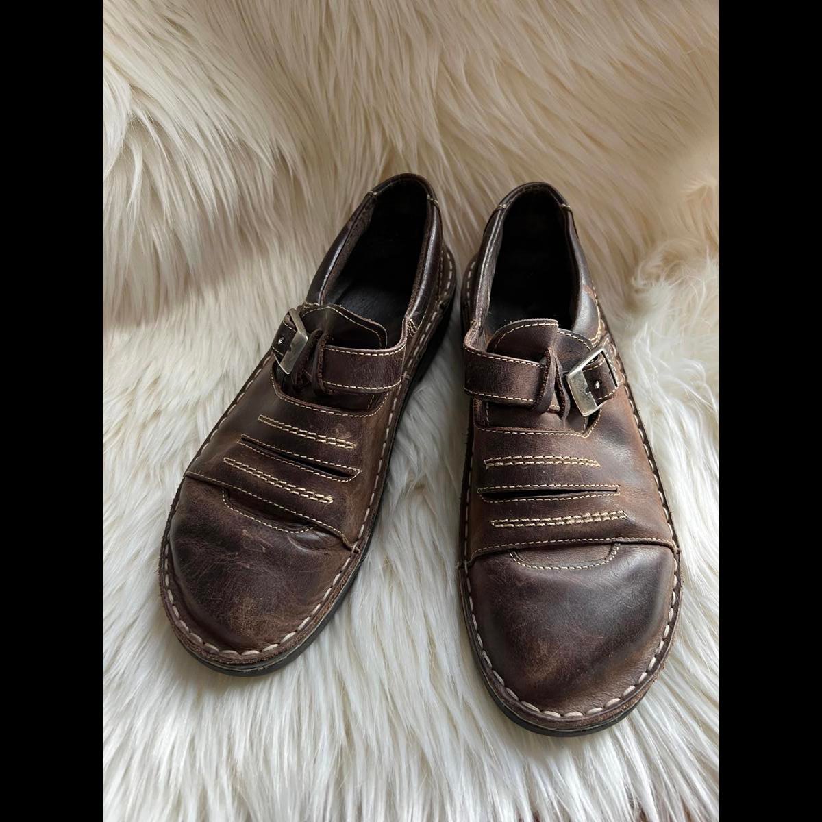 NAOT Brown Leather Slip-On Shoes - Comfortable & Stylish size 38