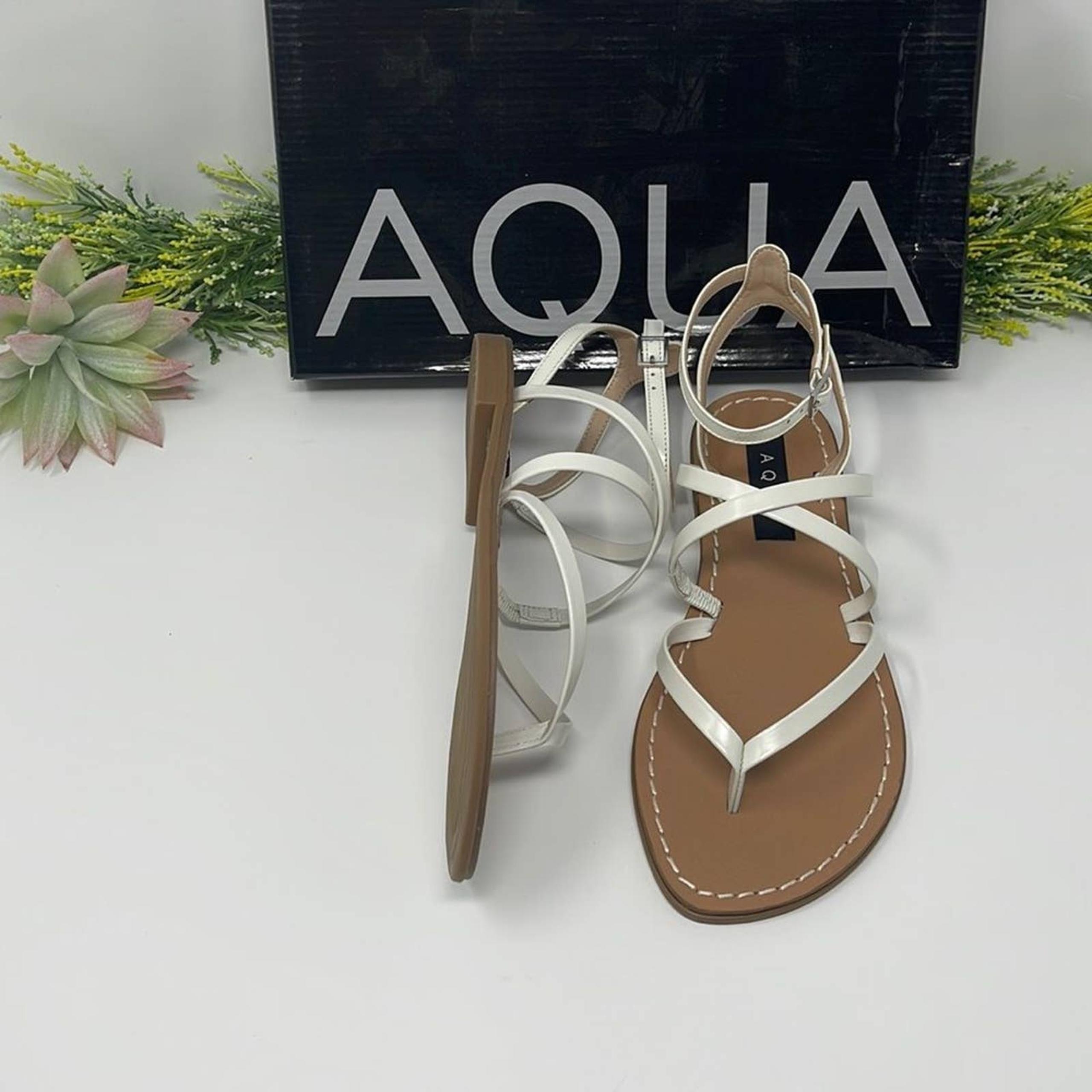 Aqua Women's Sand Strappy Thong Sandals Size 8 M