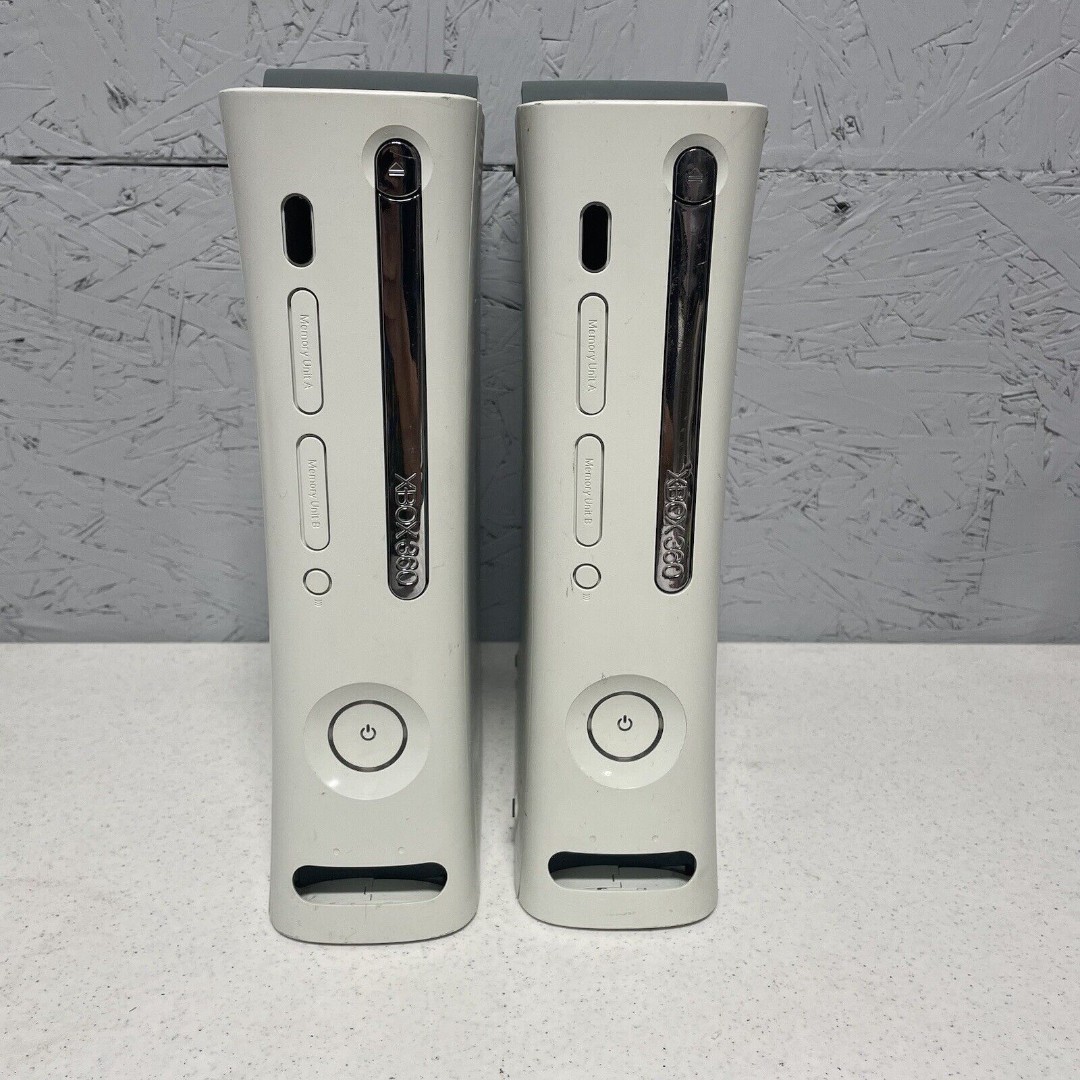 Lot Of 2 Broken Microsoft Xbox 360 White Consoles