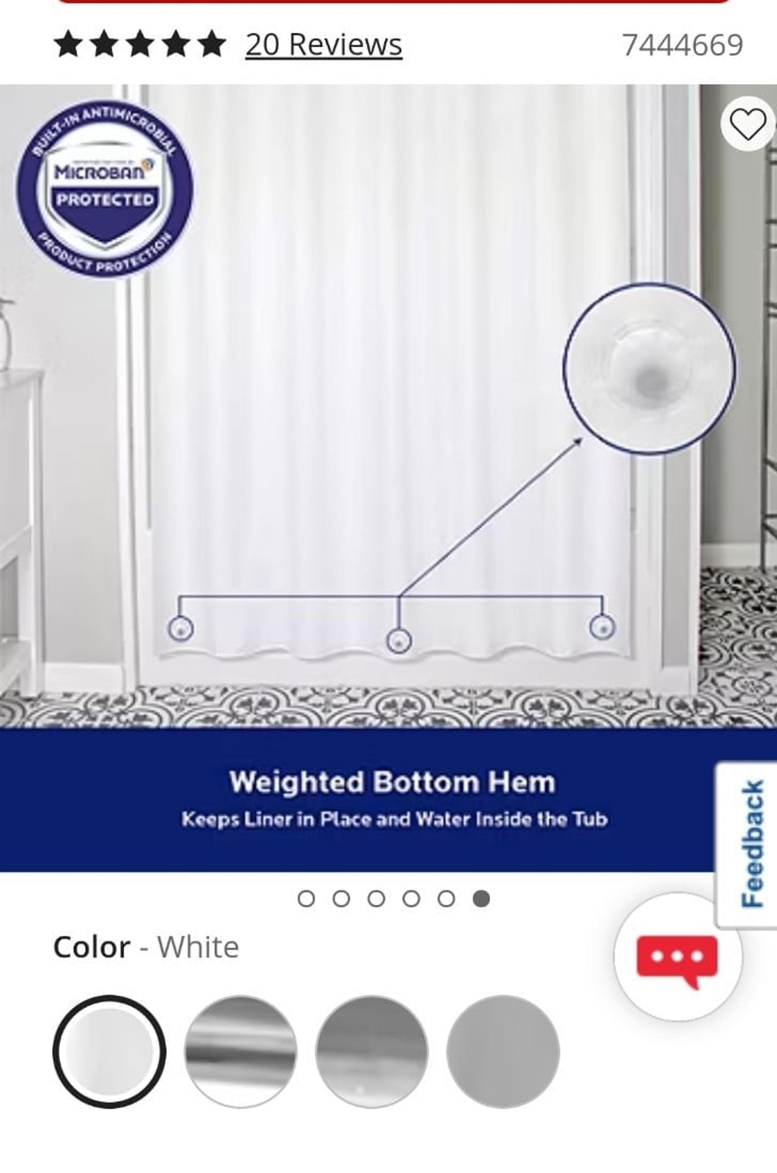 Shower Curtain Liner & FREE gift