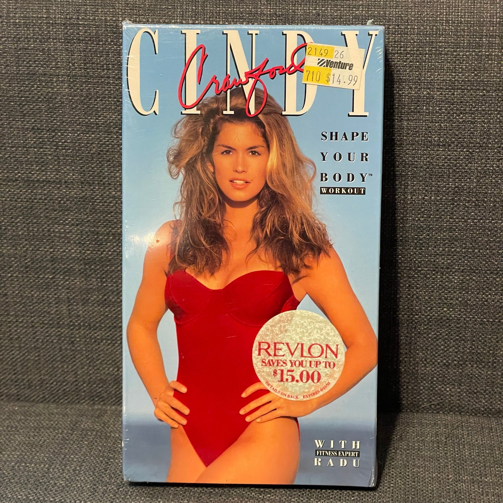 SEALED Cindy Crawford Shape Your Body Workout VHS 1992 Fitness Expert W/Stickers