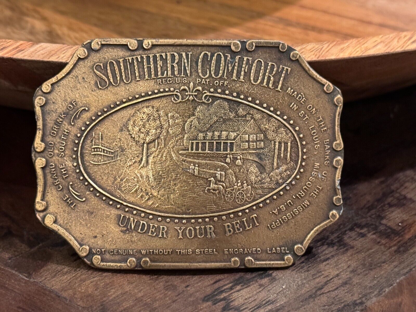 Vintage Southern Comfort Belt Buckle Brass Belt Buckle Whiskey