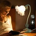 Flower Table Lamp LED Reading Bedside Vintage Night Light 3 (Green)