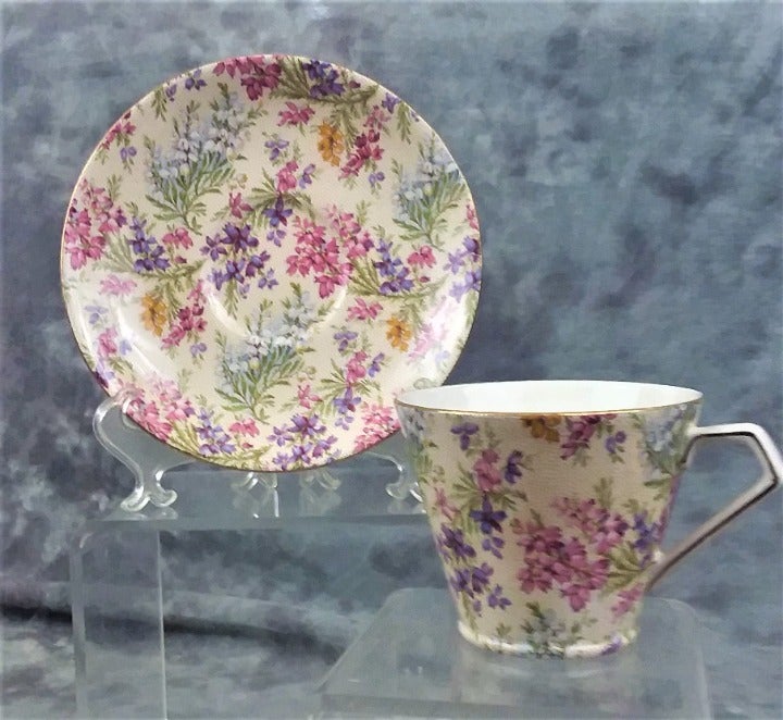 Vtg Lord Nelson Heather Teacup & Saucer