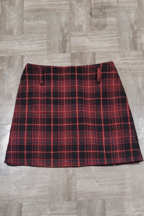 Y2K wool plaid mini micro skirt