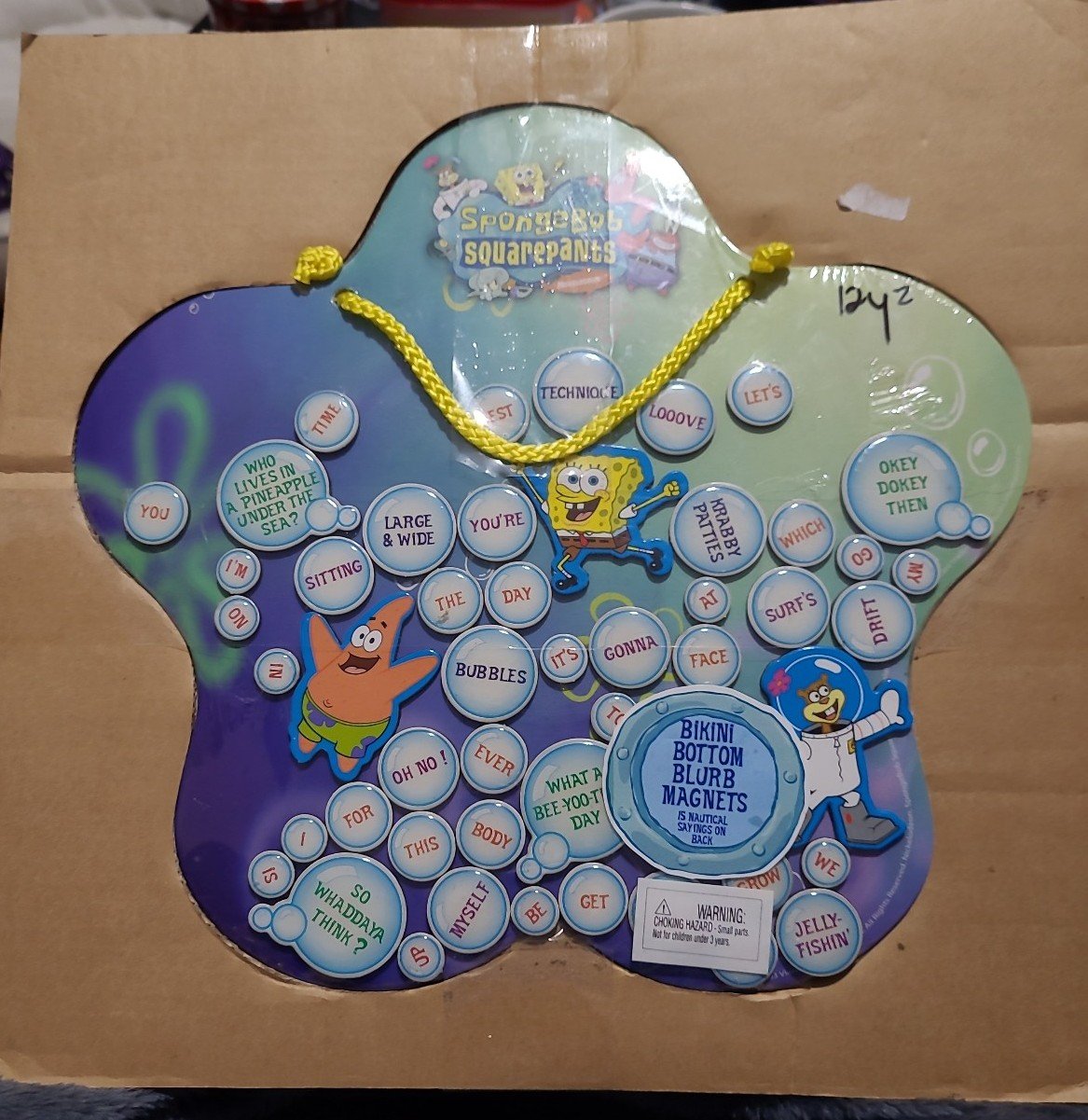 Spongebob Bubble Words Magnet vtg Set 2002/03 Viacom Nickelodeon new