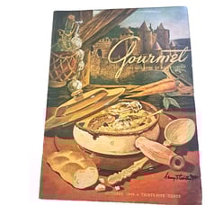 Vintage Gourmet Magazine October 1949 Food Cooking Epicurean 1940s Post War WWII