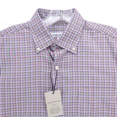 NWT PETER MILLAR Crown Lite Cotton Stretch Sport Shirt Long Sleeve Check SMALL
