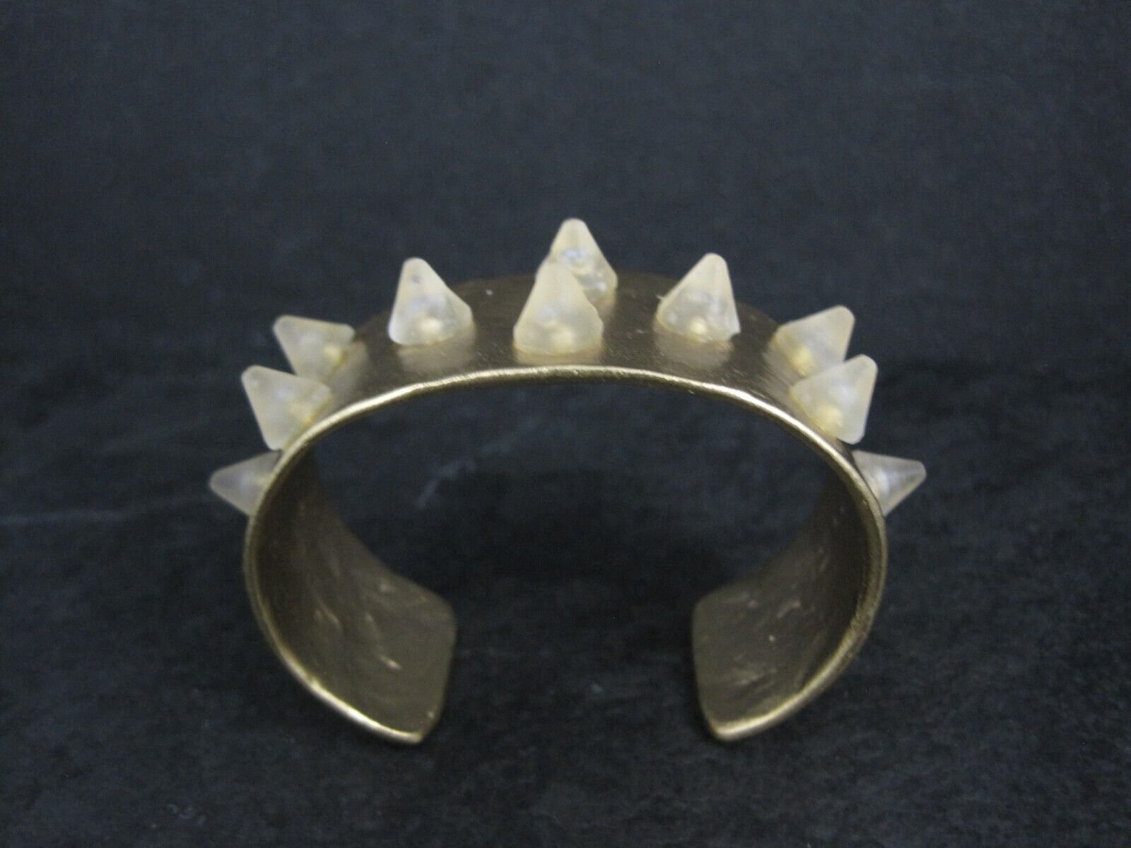 Michael Vincent Michaud Bronze Art Glass Spiked Cuff Bracelet Small 5.75