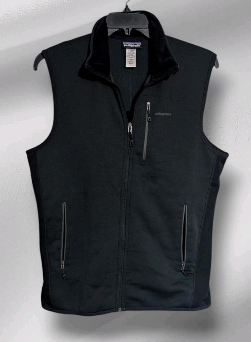 Mens Patagonia Sleeveless Full Zip Black Vest Size Large L