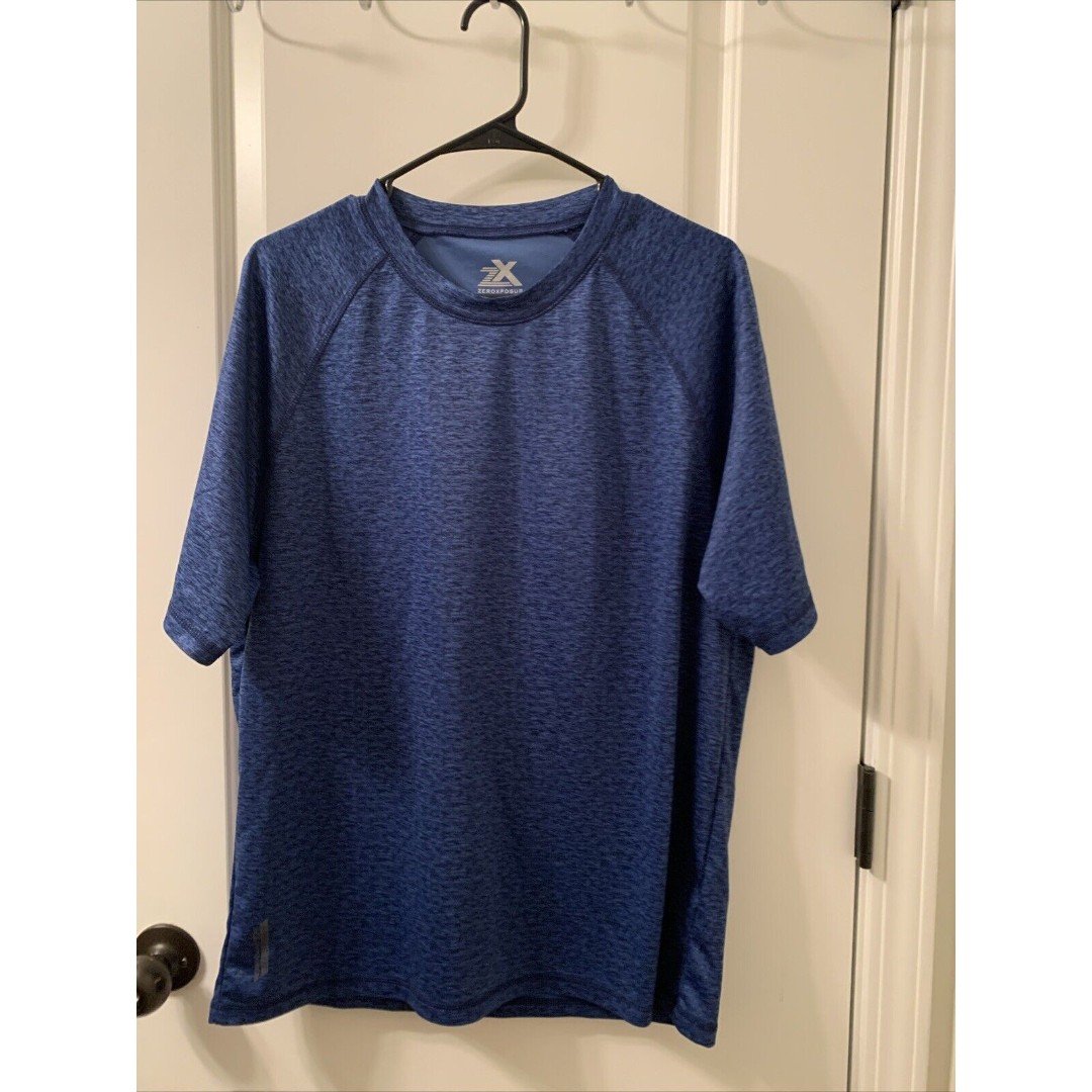 ZeroXposur Mens Adult Size Large Blue T-Shirt Tee Sun Protection Active Shirt