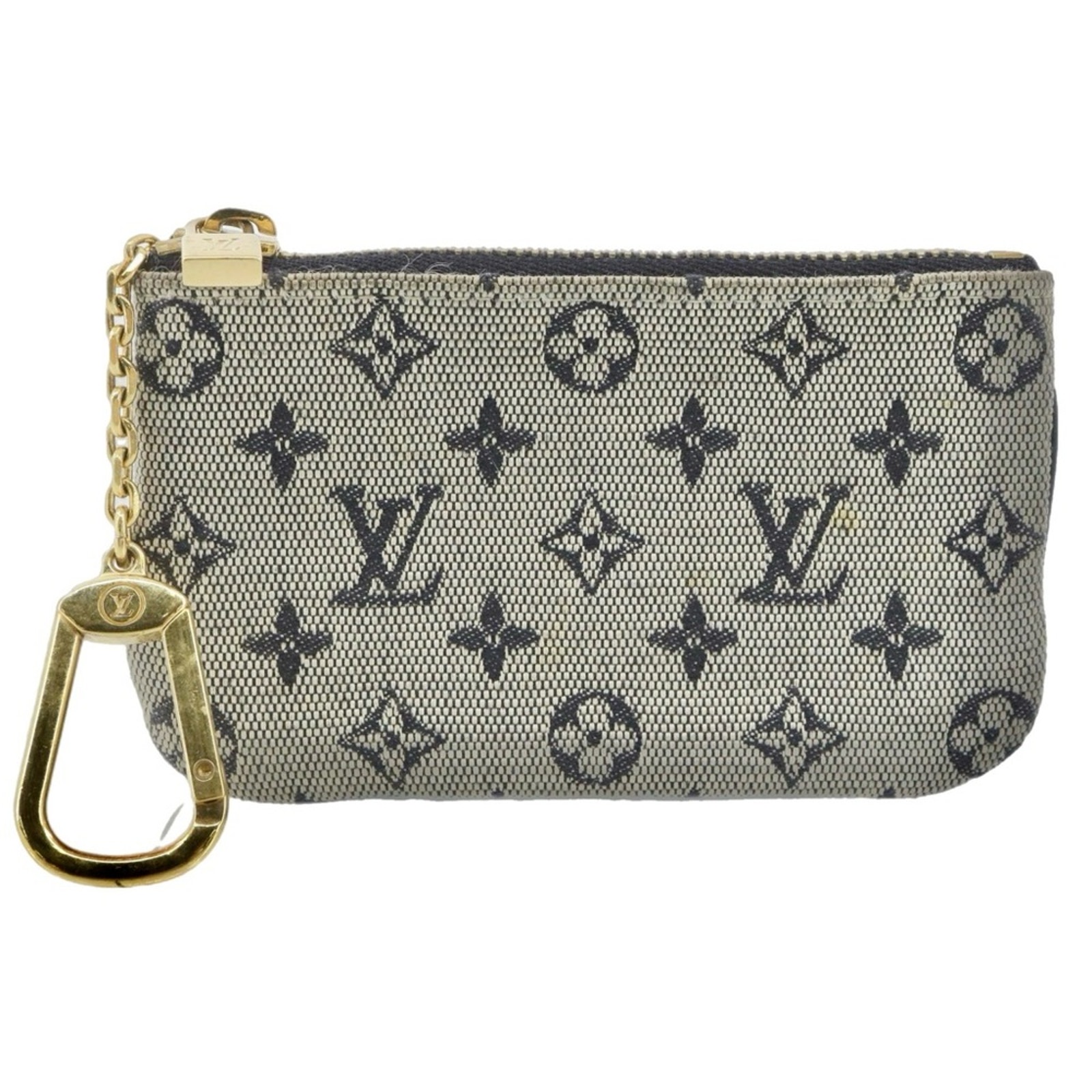 Louis Vuitton Blue Mini Lin Pochette Clefs Key Pouch - Vintage