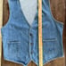 True Vintage 1970s Levi's Jean Vest / Vintage Denim Vest / Button Up /orange tab