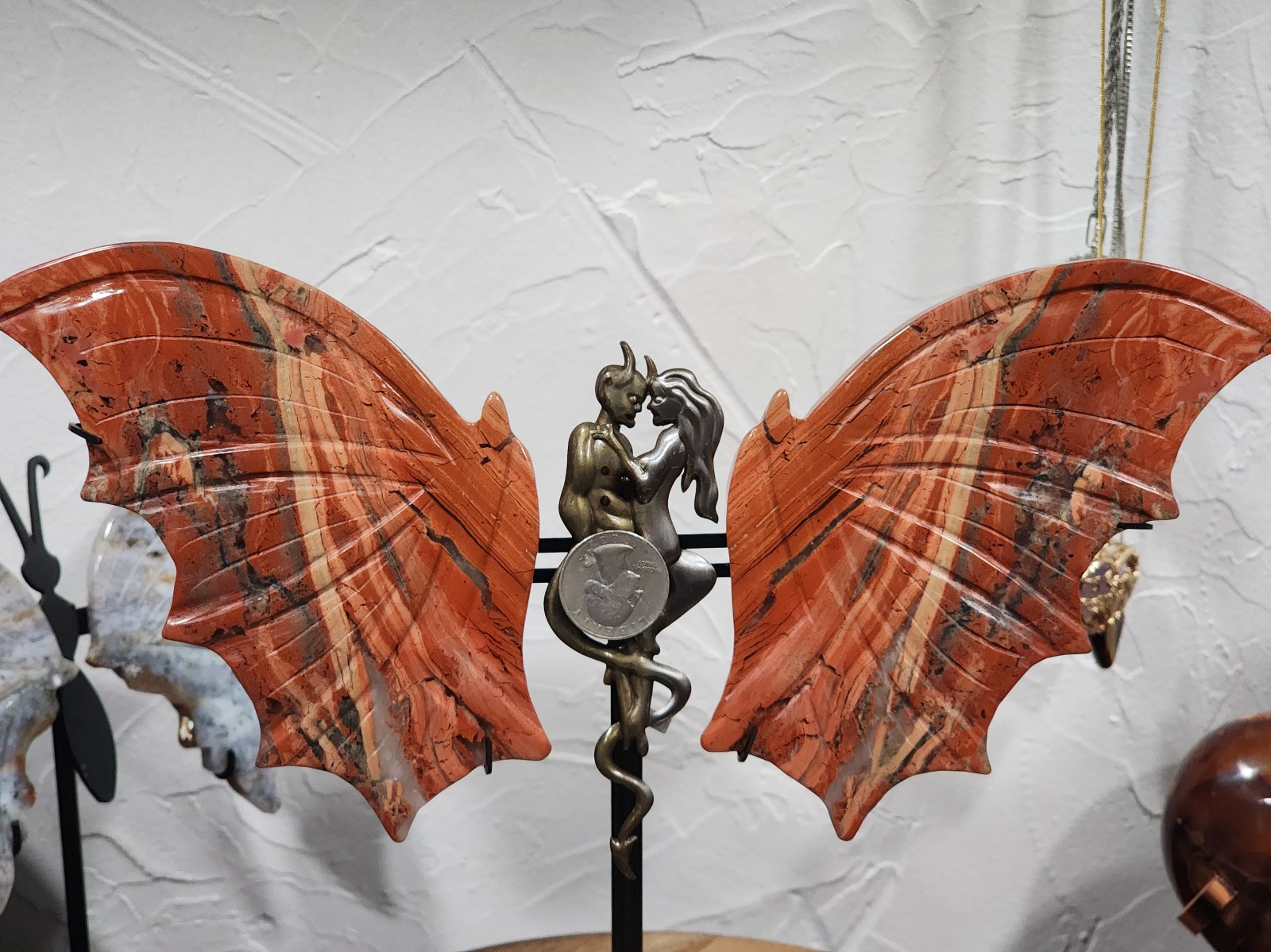 Red jasper wings with stand