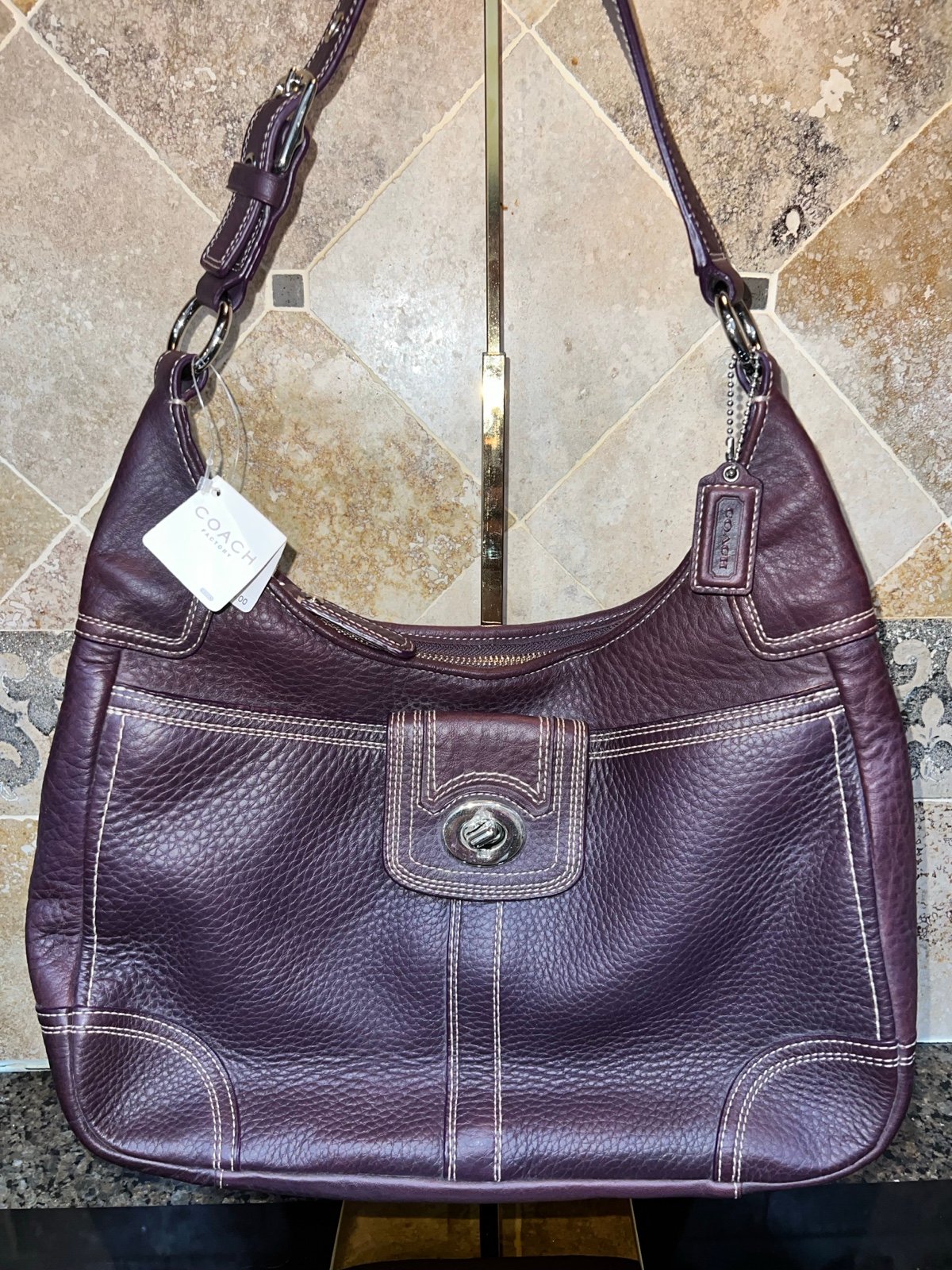 Coach NWT Hamilton Aubergine Hobo
