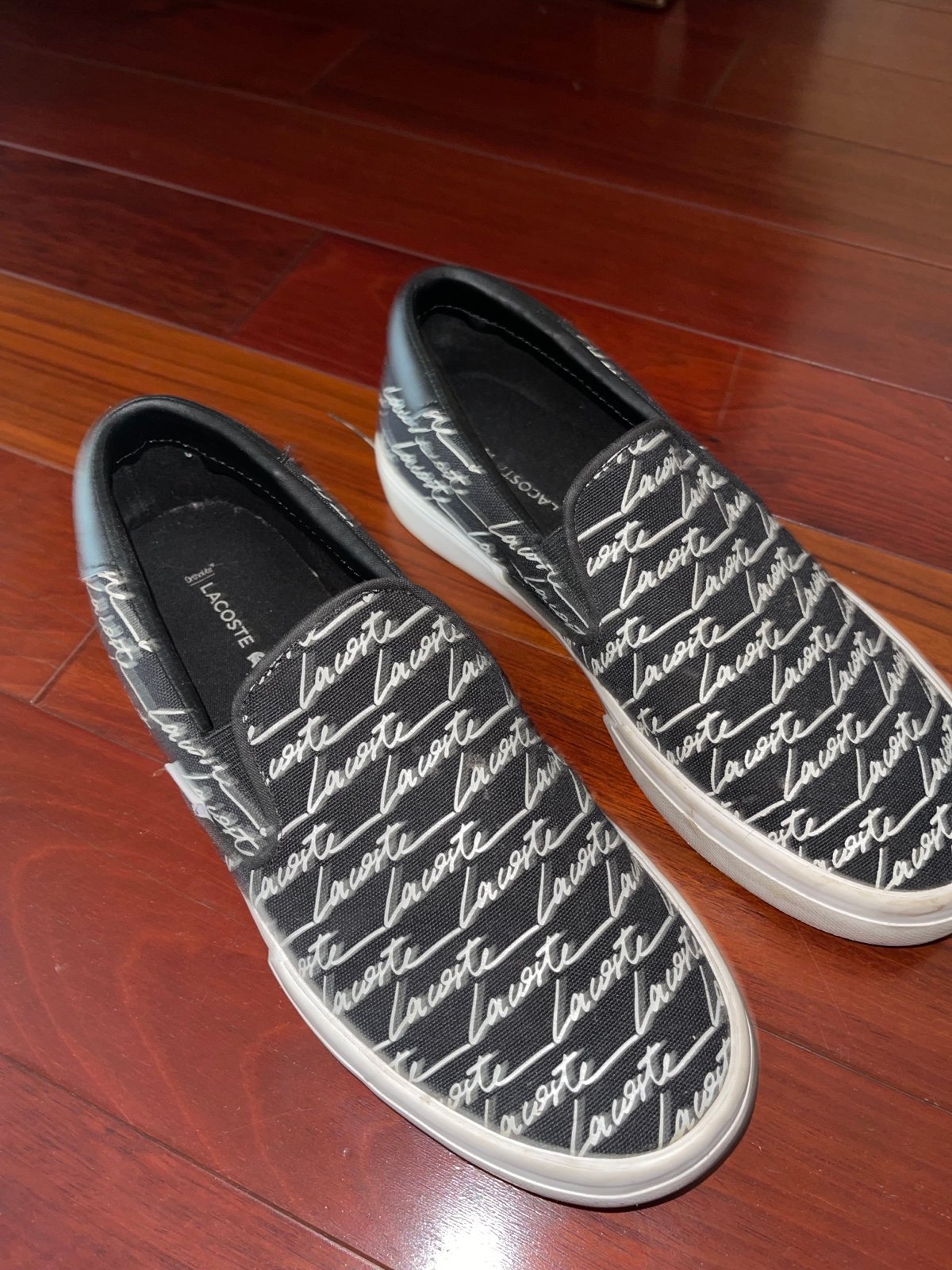 Lacoste slip on logo shoes size 9
