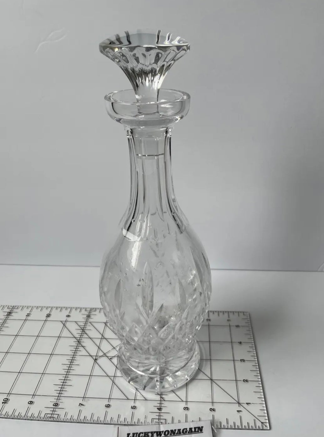 Vintage Wine Decanter & Stopper Signed Waterford Crystal Lismore Glass