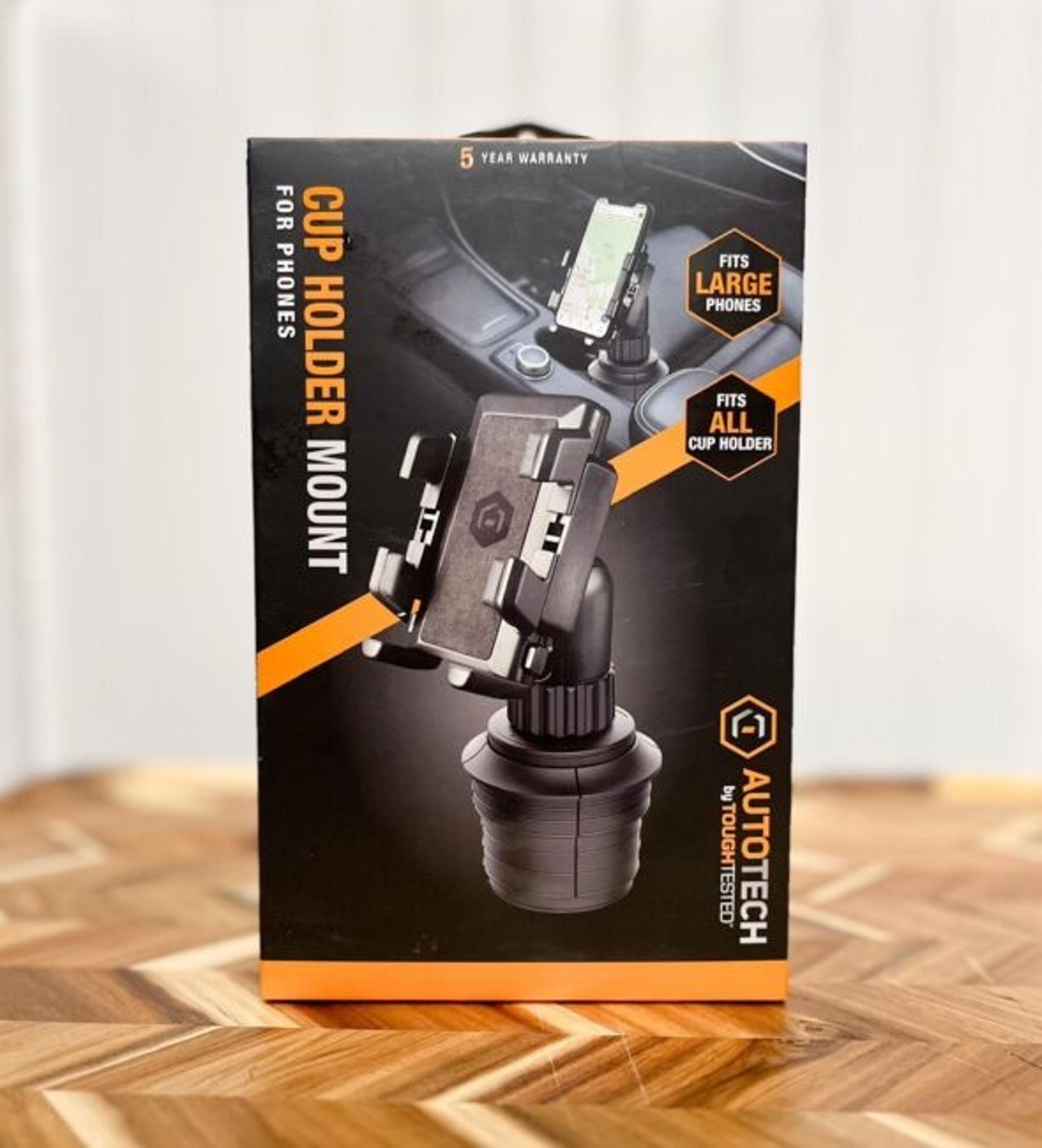 Auto tech cup holder mount for phones