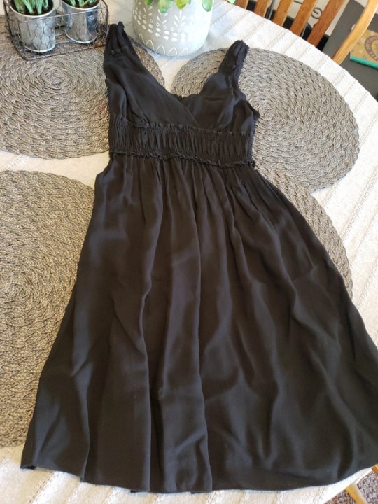 Black flowy mini dress