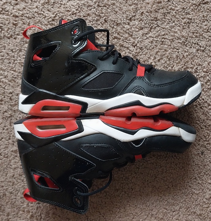 Jordan Flight Club 91 Black University Red White GS Youth shoes 7Y Women's 8.5