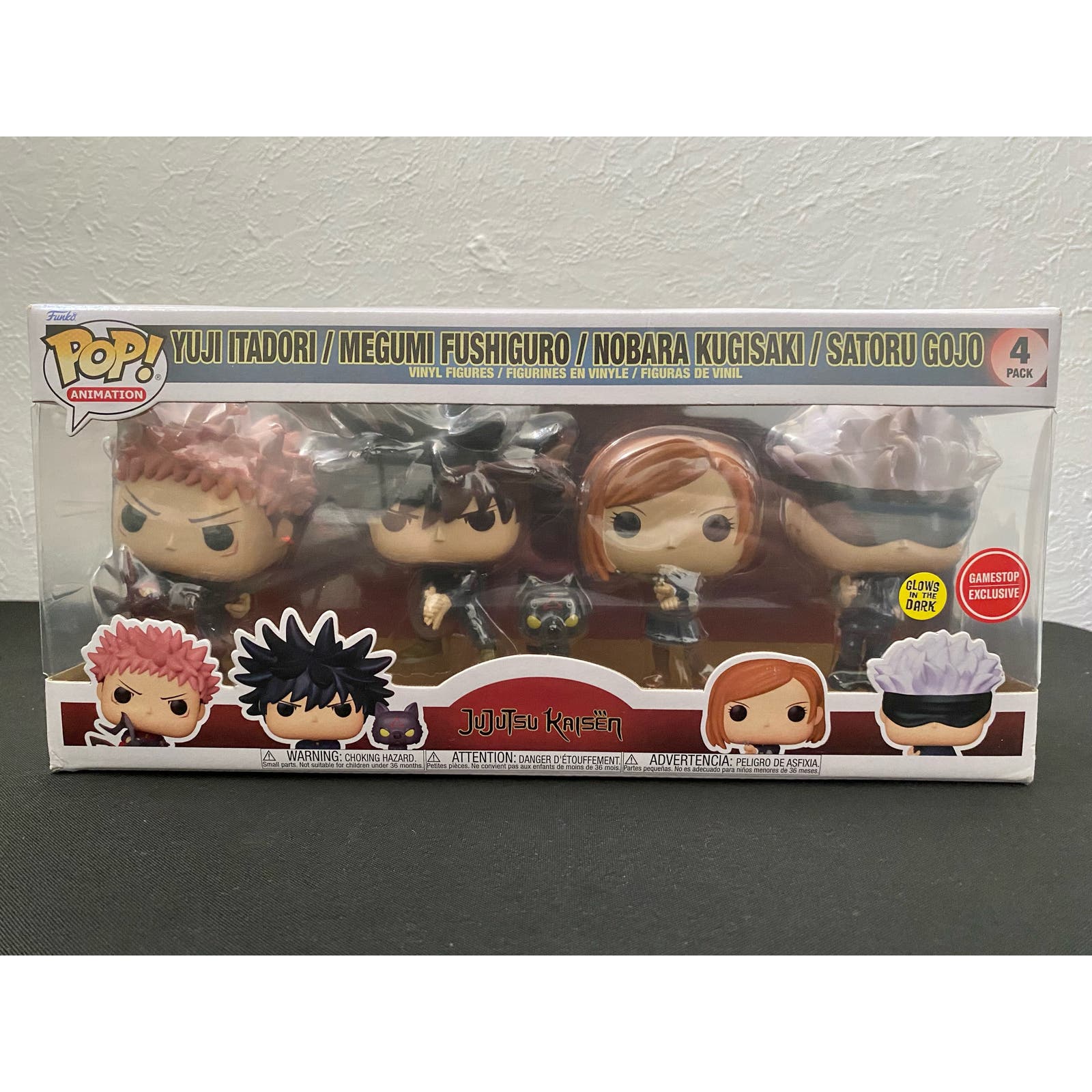Funko 4 Pack Jujutsu Kaisen: Itadori, Fushiguro, Kugisaki, Gojo, GameStop Excl.