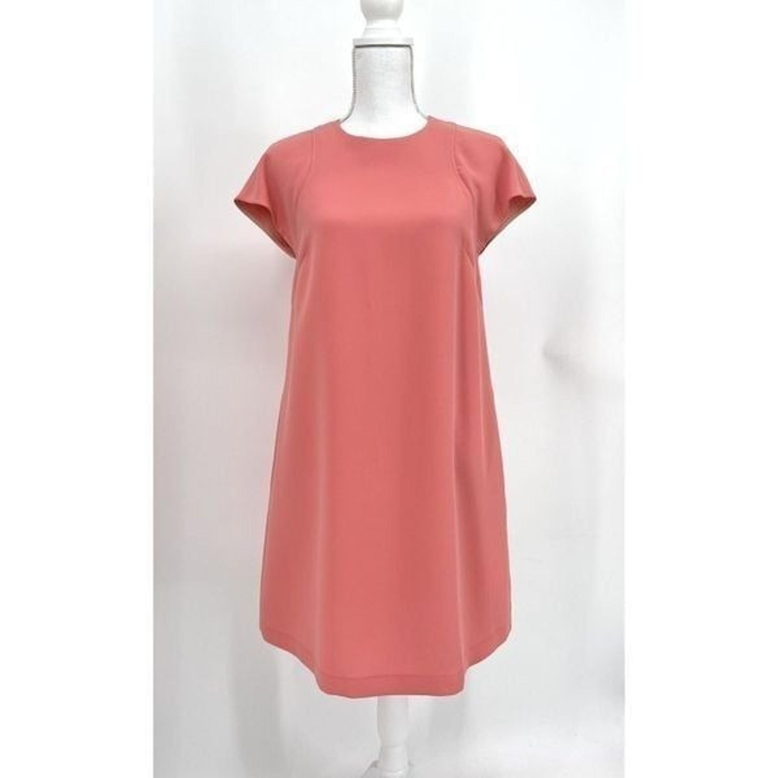 Jil Sander Trapeze Swing Shift Dress Salmon Pink Cap Sleeves Size IT 36/US XS