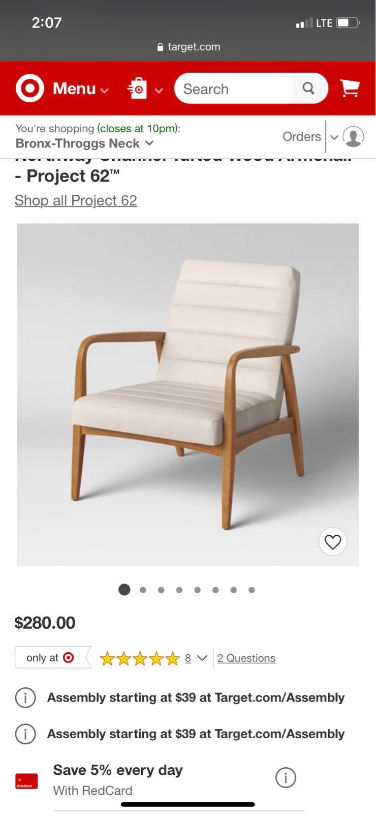 Northway Channel Tufted Wood Arm Chair C