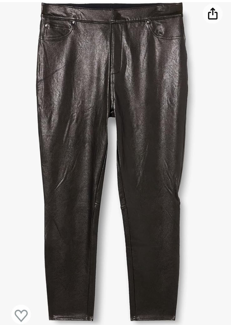 NWT Spanx leather like skinny leggings size Large