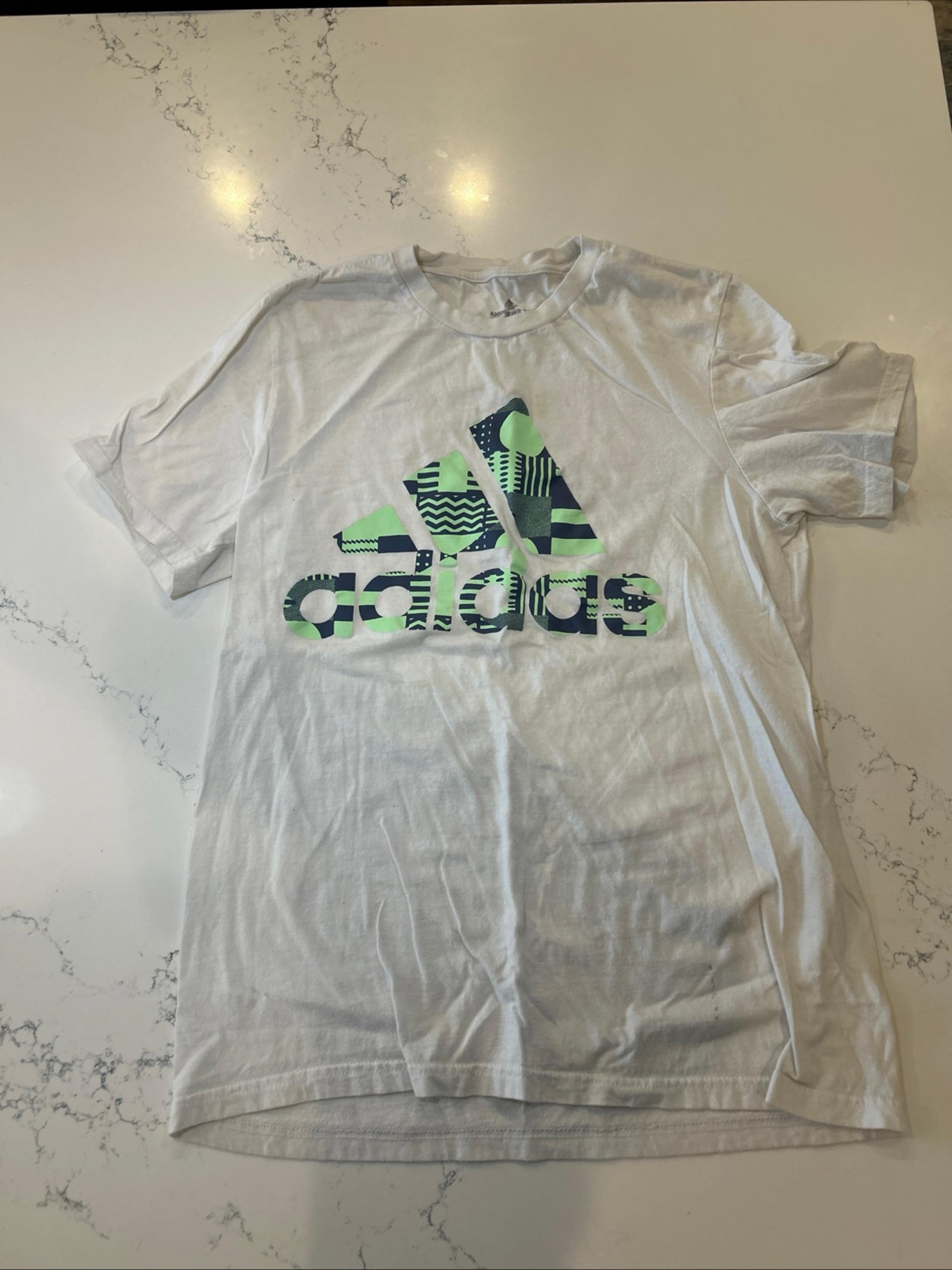 Adidas Amplifier Tee T-Shirt Mens Medium White Camo Graphic Cotton Small