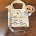Handmade Personalized Pacifier Holder and Rattle Set