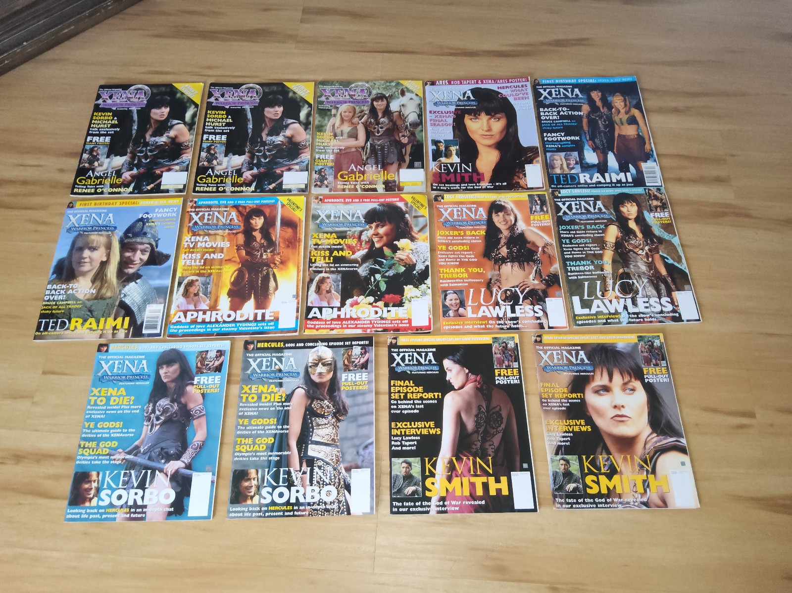 xena warrior princess the official magazine lot 14 issues all have posters