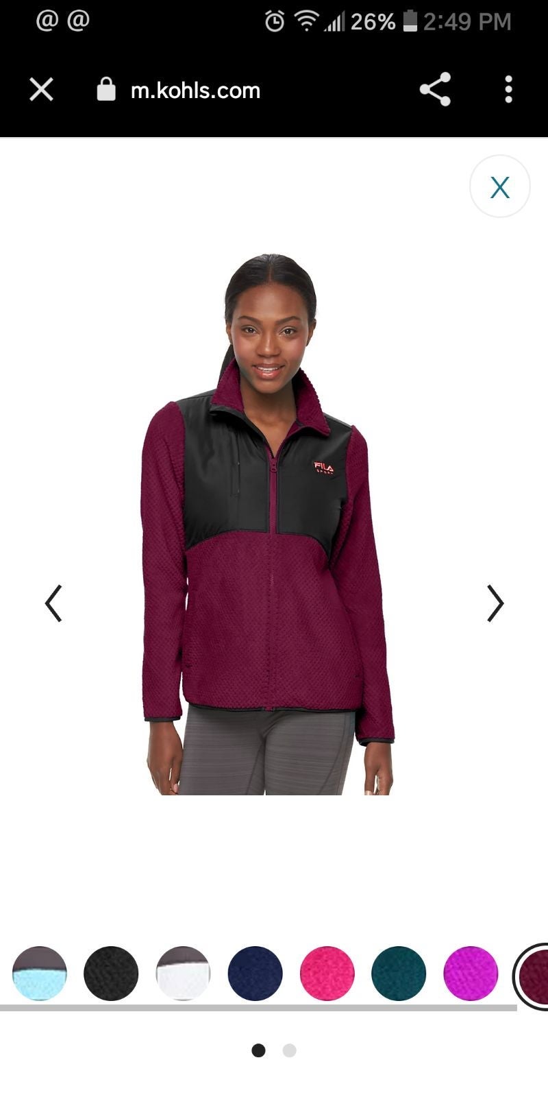 Kohls fila shop fleece jacket