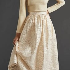 ANTHROPOLOGIE Pankaj & Nidhi Burnout Shimmer Maxi Skirt. Size Medium.