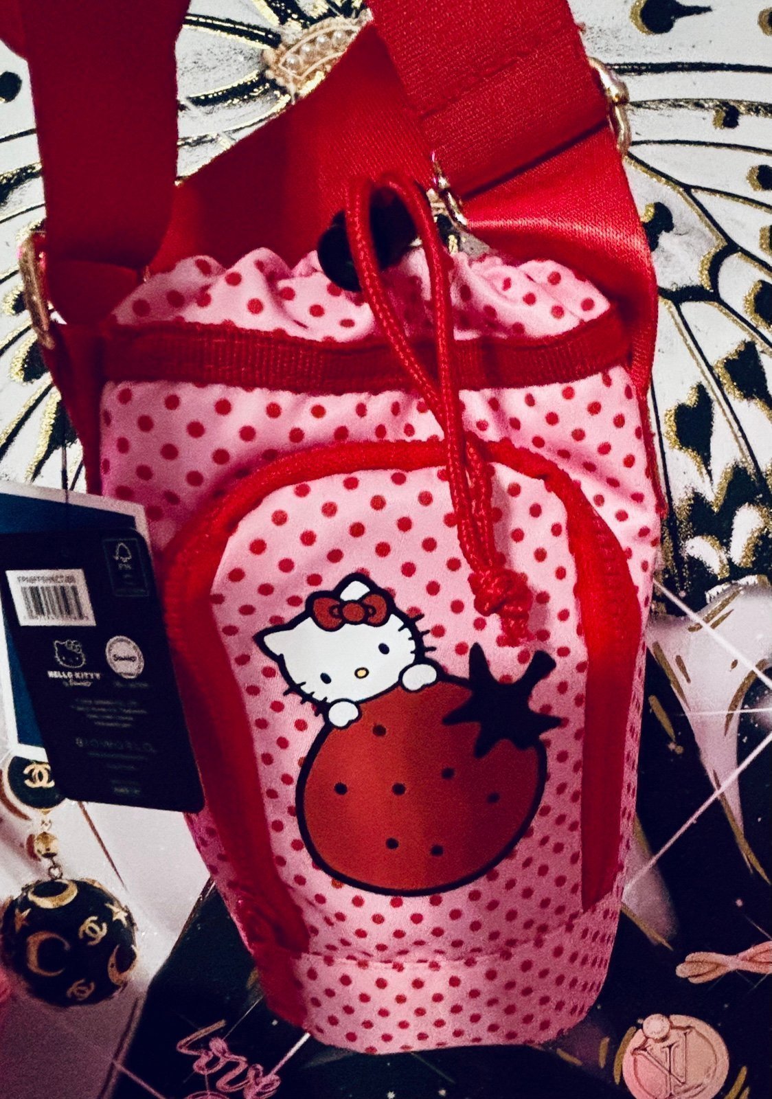 Hello Kitty strawberry water bottle holder