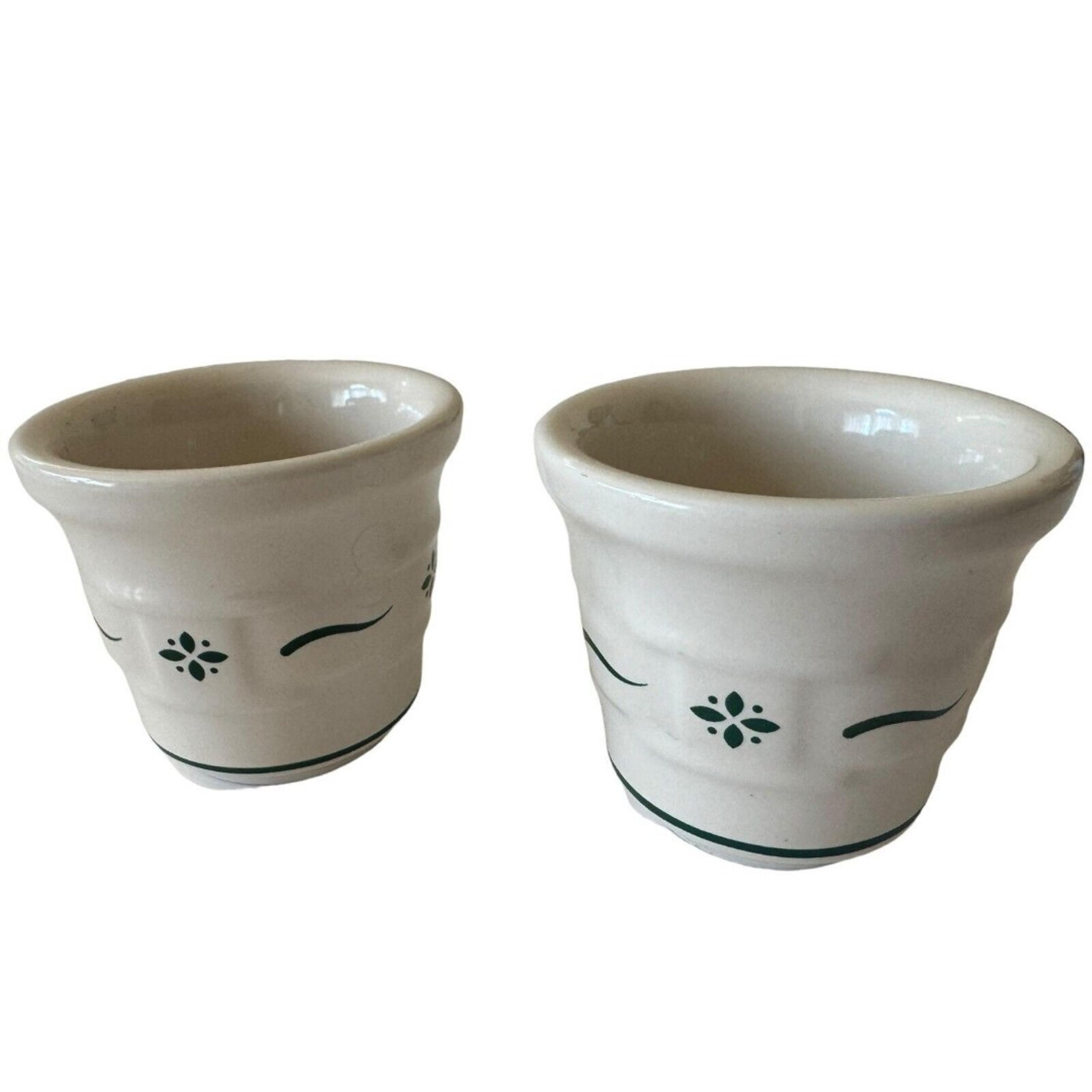 2 Longaberger Pottery Woven Traditions Blue Votive Candle Holders 2.5”W X 1.5” T