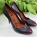 Lanvin leather metallic red pumps heels size 41 US 10