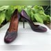 Lanvin leather metallic red pumps heels size 41 US 10