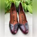 Lanvin leather metallic red pumps heels size 41 US 10