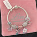 Linx Snake Chain Bracelet with Butterfly Heart and Flower Themed Charms