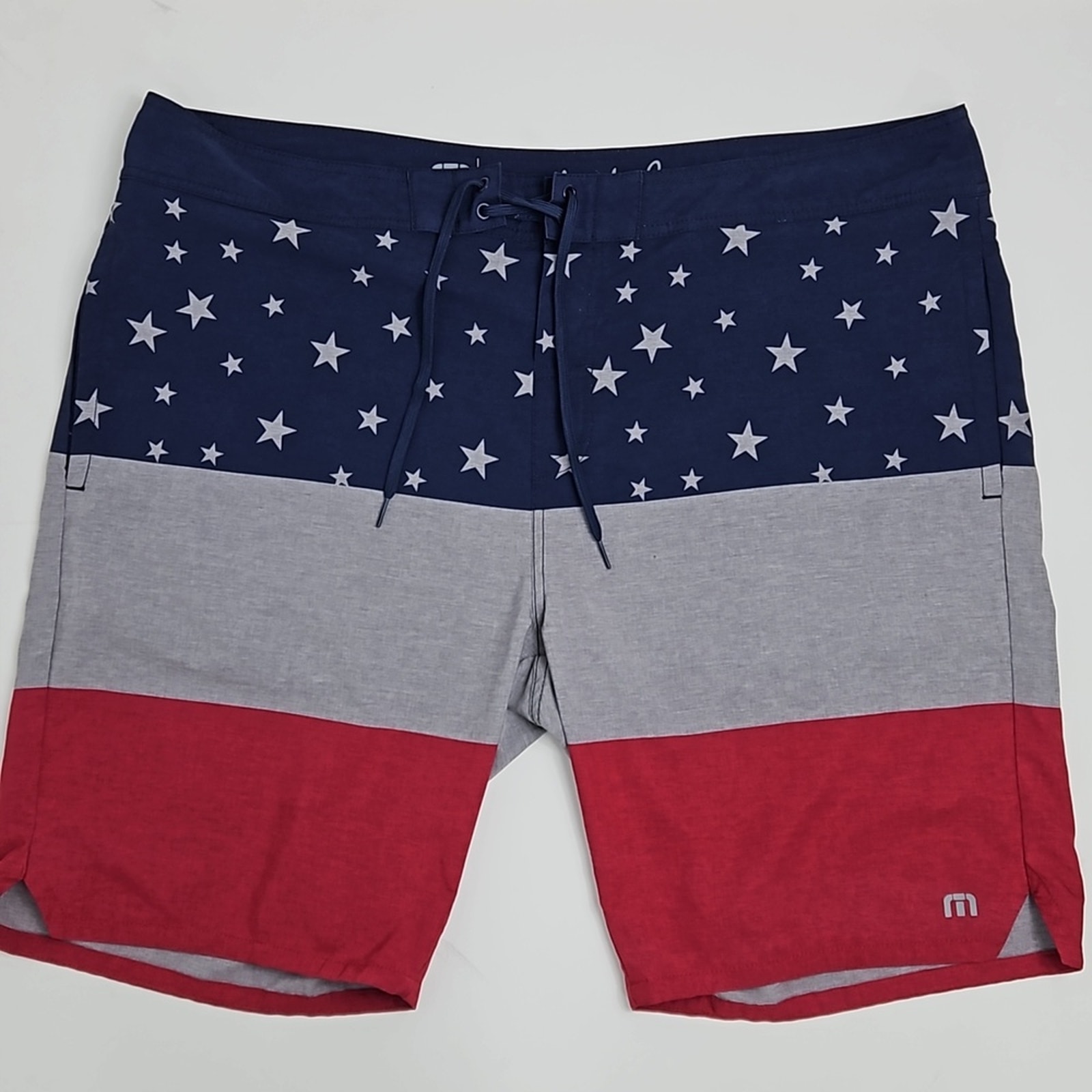 Travis Mathew USA Stars Stripes Swim Board Shorts MINOR FLAWS | Men's 42
